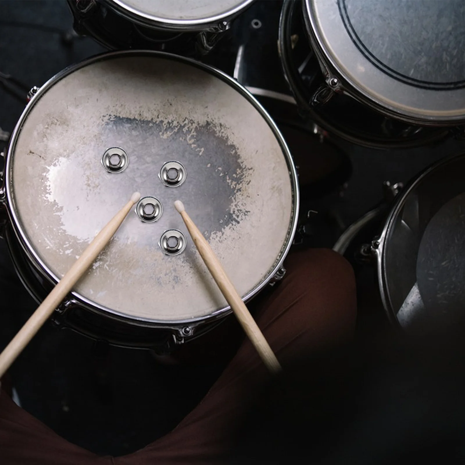 

4Pcs Drum Vent Hole Screws Alloy Snare Drum Air Vent Replacement Percussion Instrument Parts Easy Installation Long Term