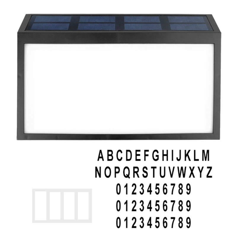 TKOH-Solar Doorplate Light Outdoor Waterproof LED Digital Wall Mounted Address Number Plate Light