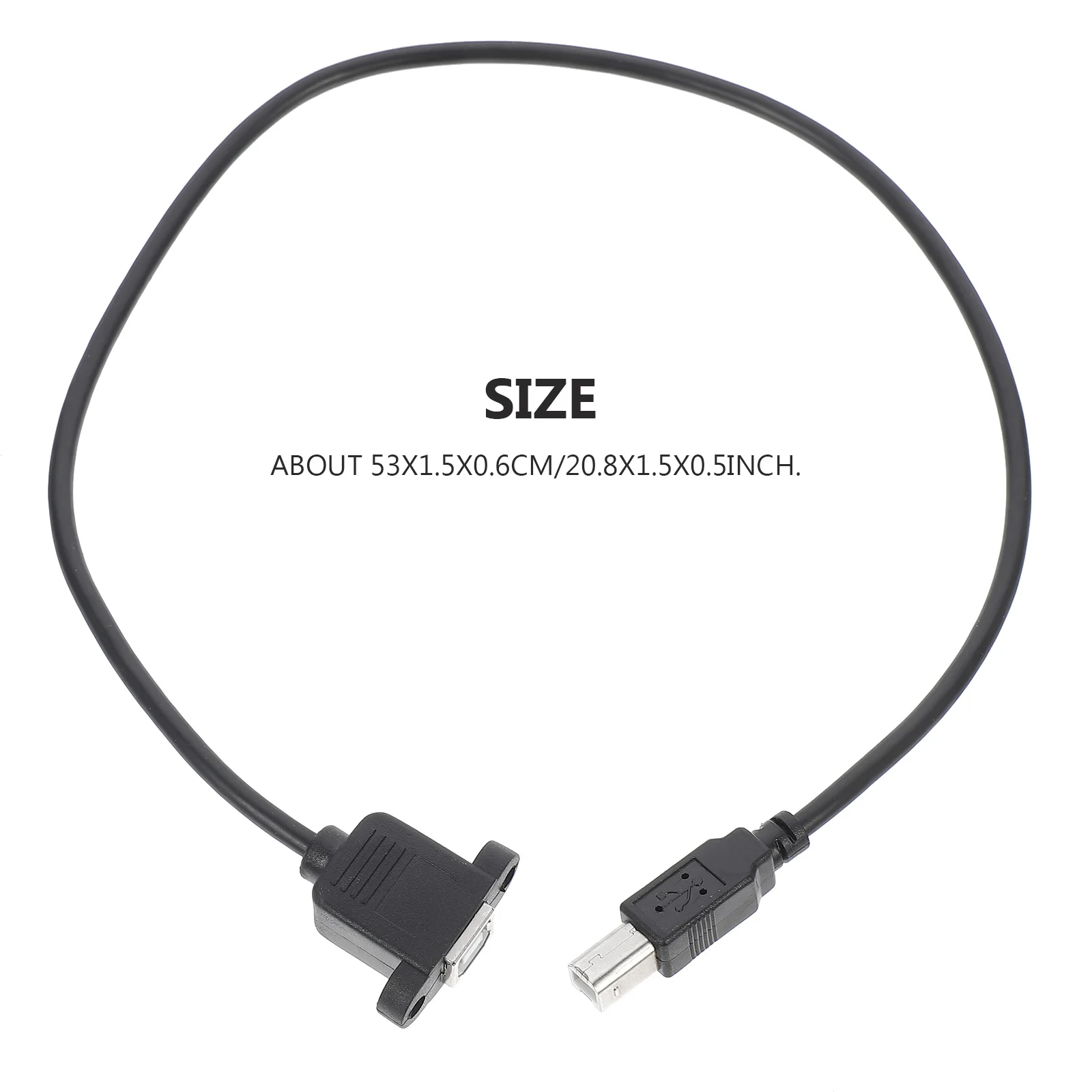 

50cm USB 2.0 Printer Extension Cable Right Angled USB B Scanner Cord Replacement Durable Data Transmission Cable
