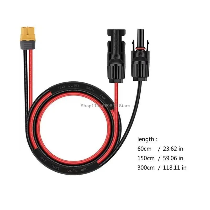 Heavy Duty 12AWG Solar Connectors to XT60 Extension Cable for Stable Connection