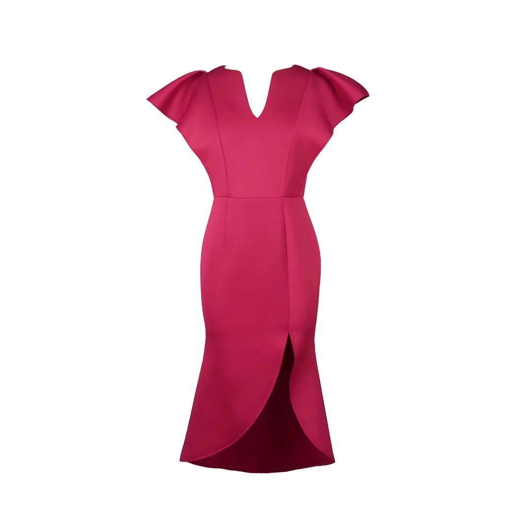 dresses for women's dress V-neck short-sleeved evening dress with ruffled edges summer formal prom elegant party dresses hxy303