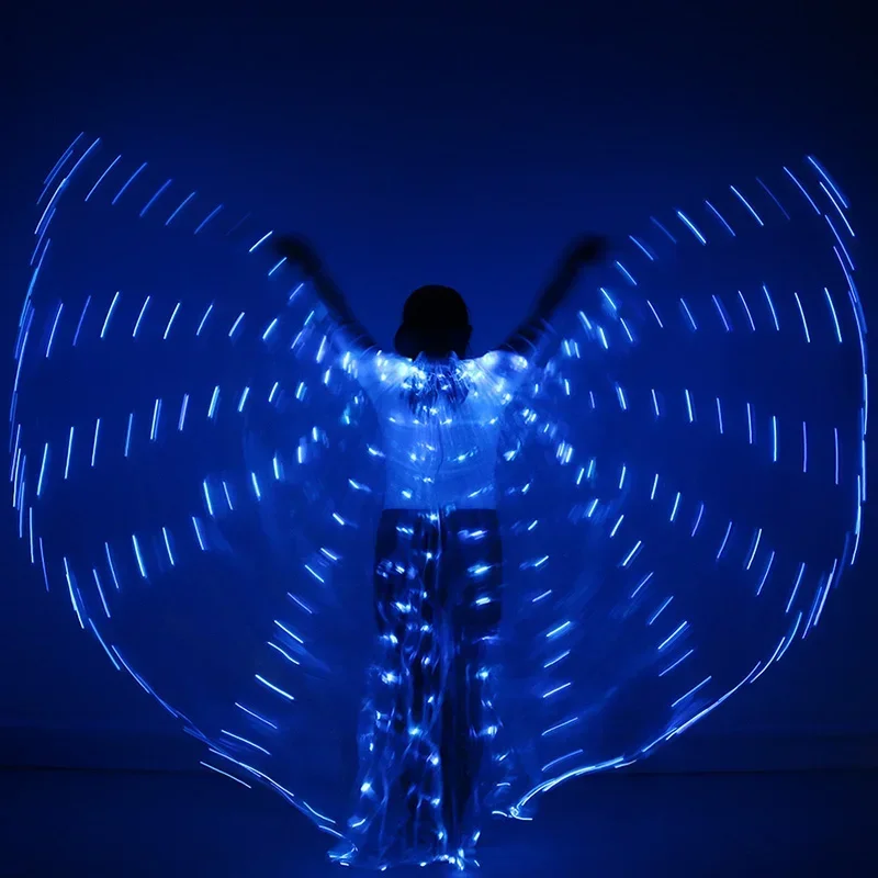 Teenager LED Light Isis Wings Belly Dance Props 360Degrees Egyptian Stage Performance LED Wings Kids DJ LED Wings No Sticks