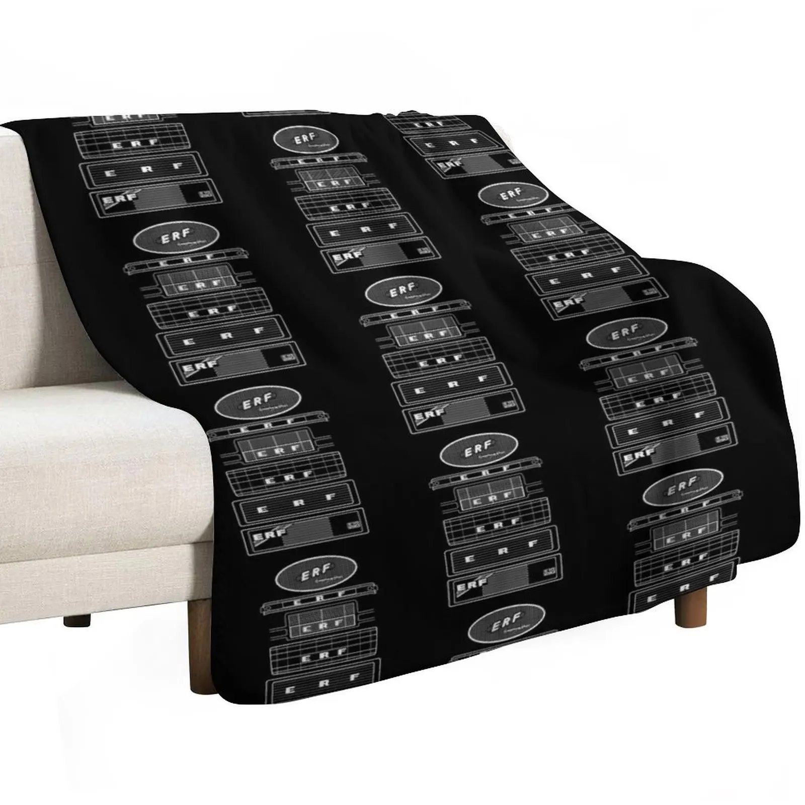 ERF classic British wagons evolution white outlines Throw Blanket Giant Sofa Luxury Thicken Luxury St Decoratives Hair Blankets
