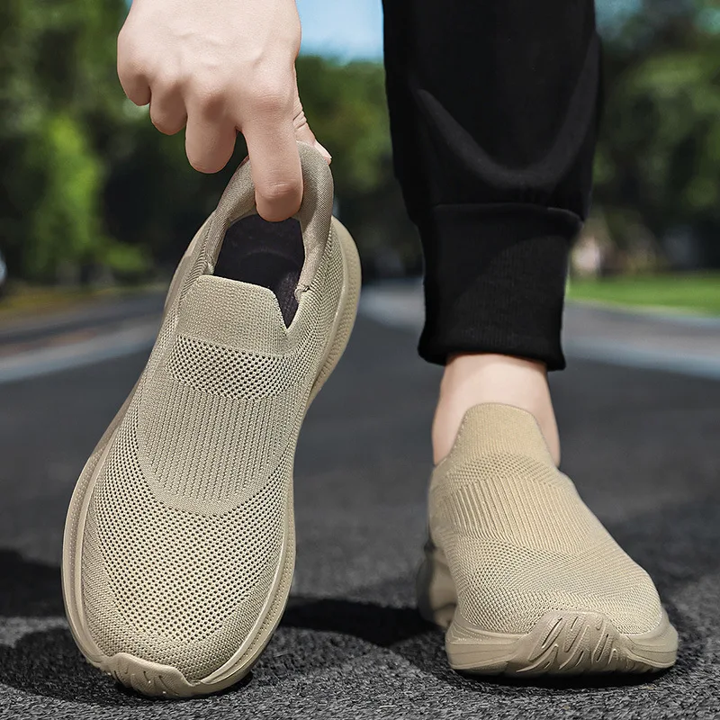 Spring Summer Shoes for Man Breathable Knit Casual Shoes Lightweight Sport Jogging Shoes Youth Chunky Sneaker