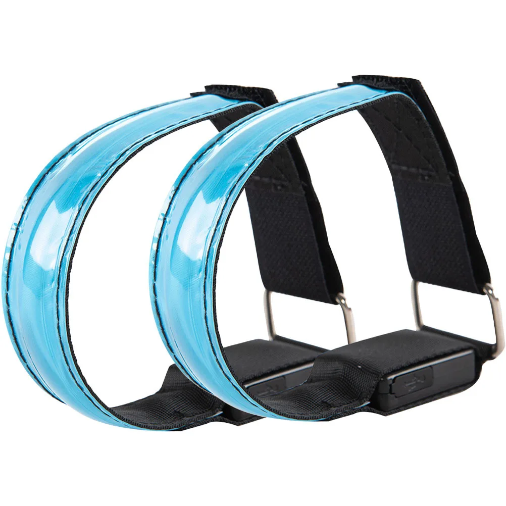 

2pcs Led Glowing Armbands Adjustable Reflective Night Running Safety Gear Outdoor Sports Light Rechargeable Running Equipment
