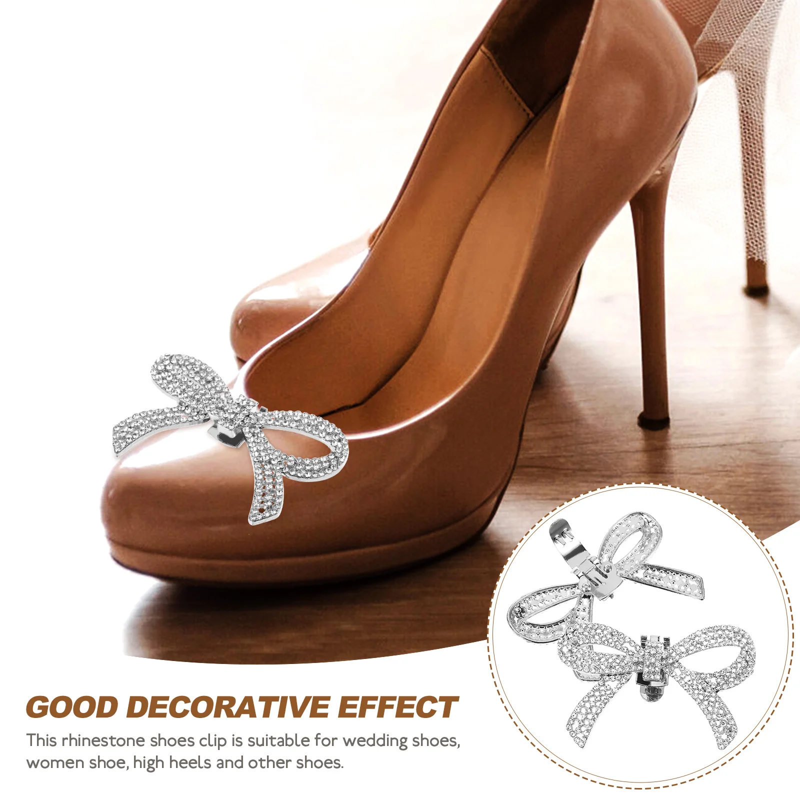 

Rhinestone Shoe Clips Decorative Buckles Removable Charms Embellishments Wedding Party Accessories Silver Butterfly