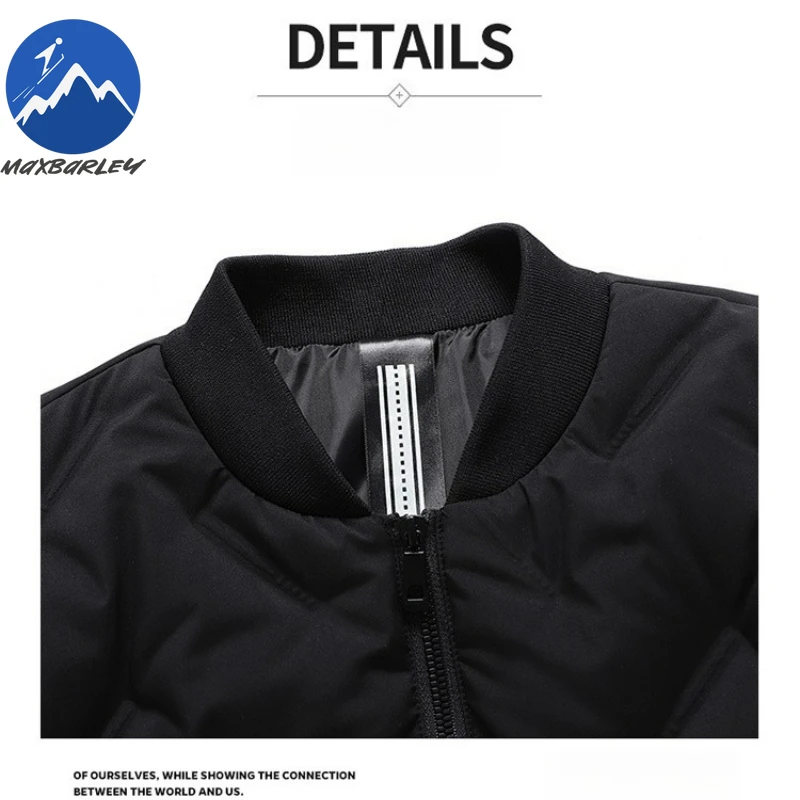 Maxbarley Winter Lightweight Baseball Jacket Men 2025 Brand Thick Down Cotton Padding Jacket Luxury Solid Color Warm Padded Coat