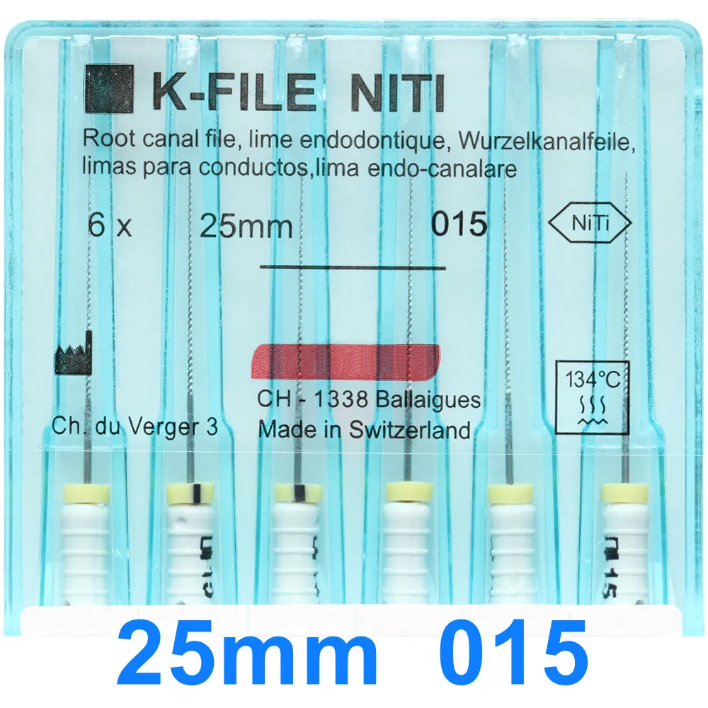 5 paczek Dental K-FILE NiTi elastyczne 21/25/31mm Endo kanał korzeniowy pilniki K do użytku ręcznego endodontyczne niklowo-tytanowe produkty