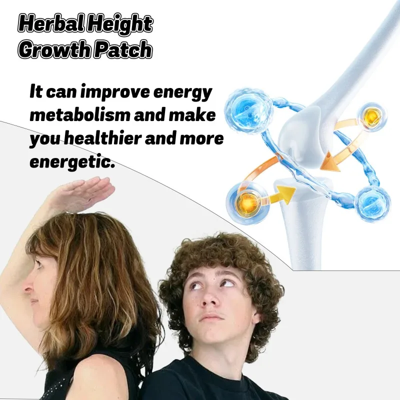 10pcs Height Growth Enhancer Plaster Grow Taller Foot Patch Bone Strength Calcium Vitamin D Supplements for Adults and Teen