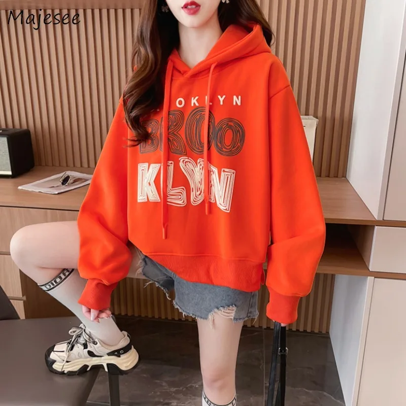 With Hat Hoodies Women Plus Velvet Thicken All-match Trendy Warm Young Streetwear Korean Fashion Autumn Winter Students Clothing