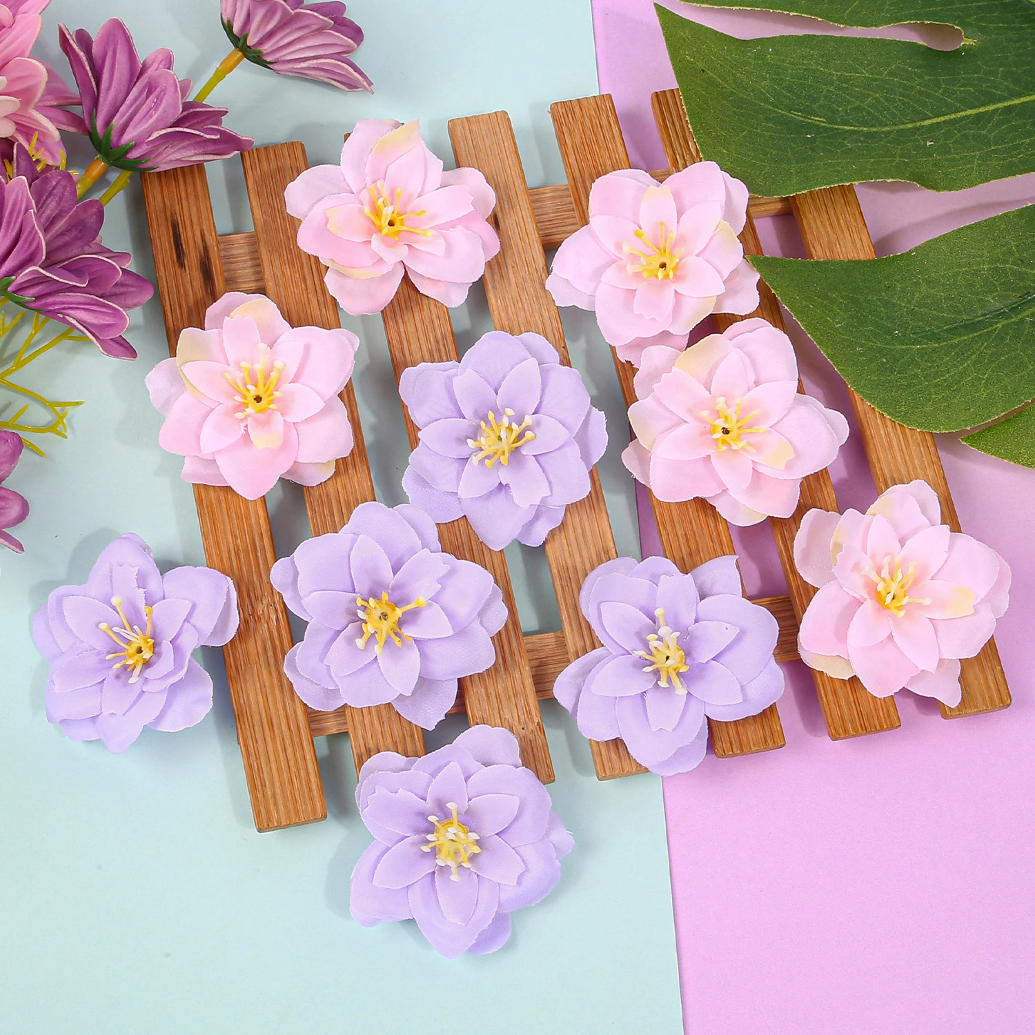 5/10 pièces mode femmes simulé fleur pinces à cheveux Floral Barrettes Clips hawaïen vacances élastique pour queue de cheval accessoires de cheveux