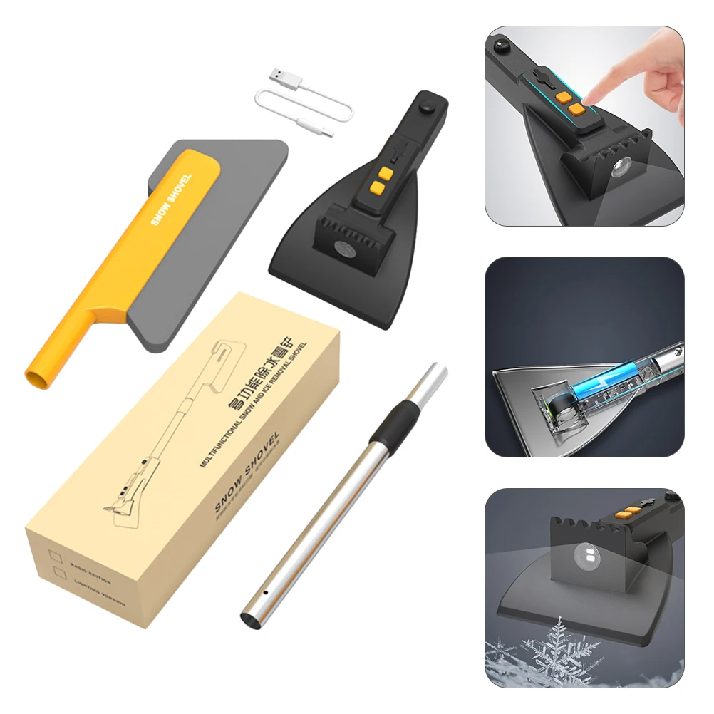 

EVA ABS Snow Shovel Durable Multipurpose Easy Use Car Removing Tool Winter Deicing Combo Car Ice Scrapers Supplies LED