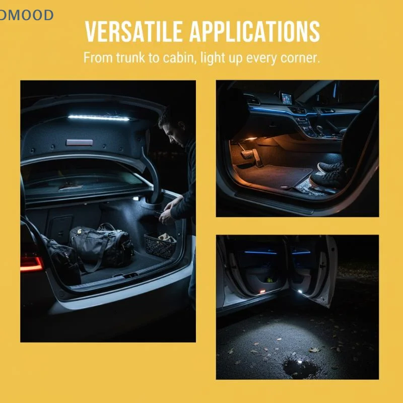 【CR】T10 5050 LED White Car Interior Dome Bulb Universal Panel Lamp Reading Light Fast Installation for Auto Cabin Upgrade