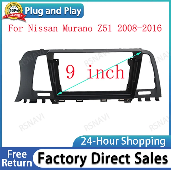 2 DIN 9 Inch Car Frame Facia Android Radio Dash Fitting Panel Kitr For Nissan Murano Z51 2008-2016