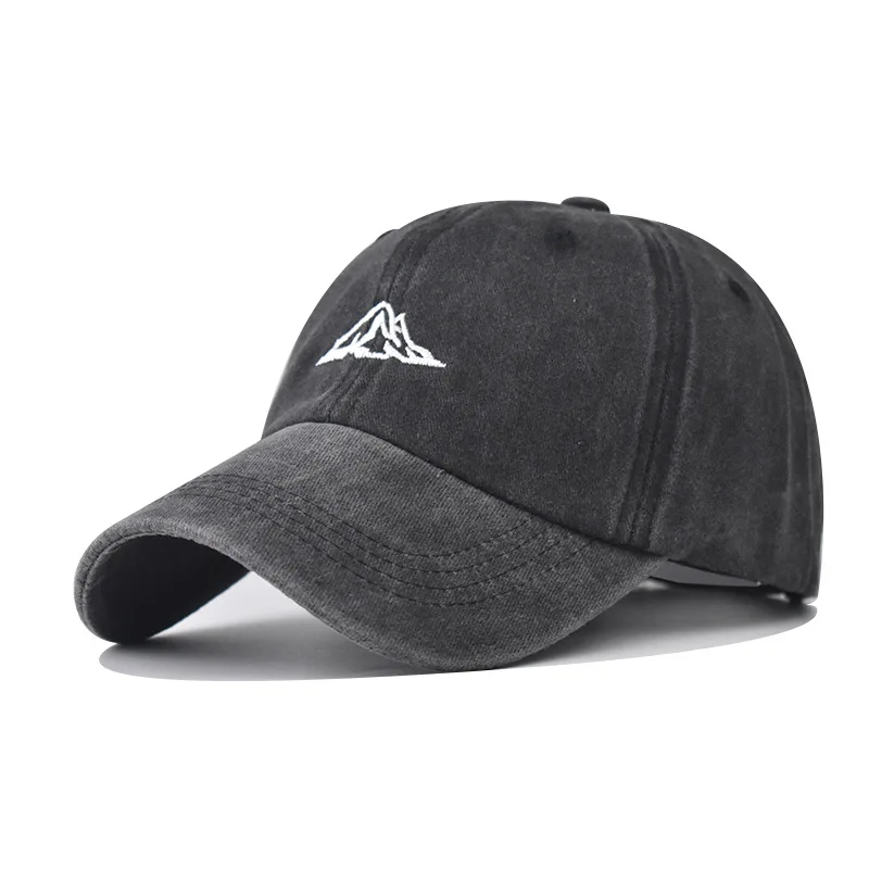 

Unisex Washed Cotton Cap Mountain Embroidery Vintage Baseball Cap Men Women Adjustable Casual Outdoor Streetwear Sports Hat