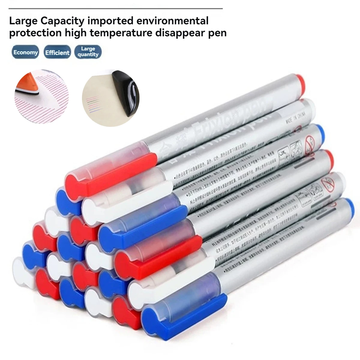 12 Pieces Heat Erasable Fabric Markers Pens Set for Sewing DIY Dressmaking Tailors Chalk Accessories