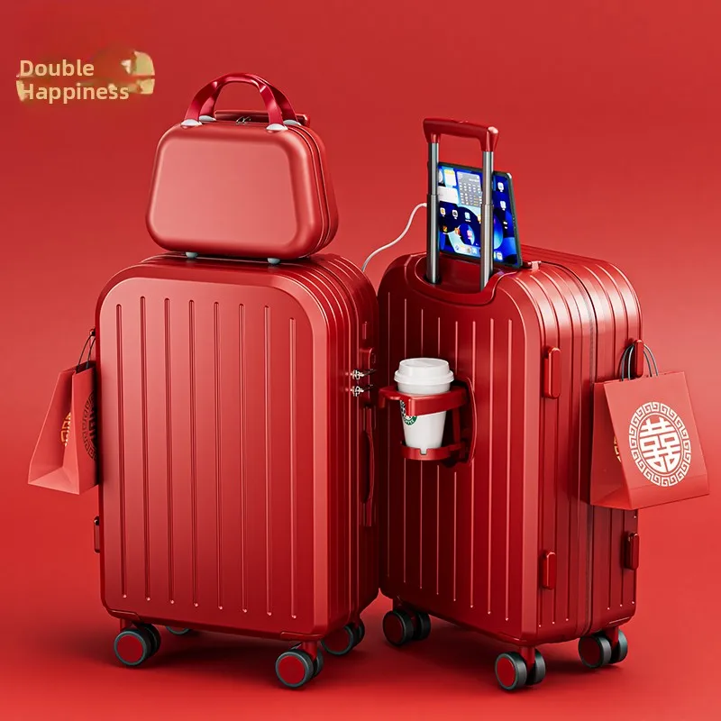 wedding-couple-luggage-red-leather-suitcase-bride-pullman-password-lock-large-capacity-travel-bag-female-style-trendy-new-wind