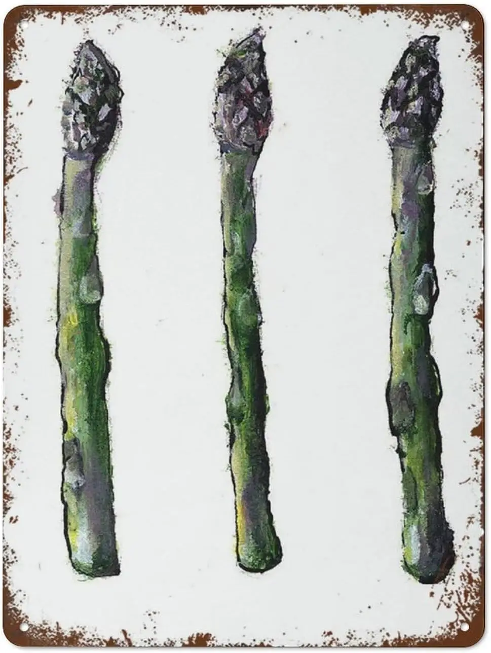 Espárragos Impresión vegetal Arte Comida Cocina Decoración Planta Divertida Letreros de metal de estaño Regalo Broma B