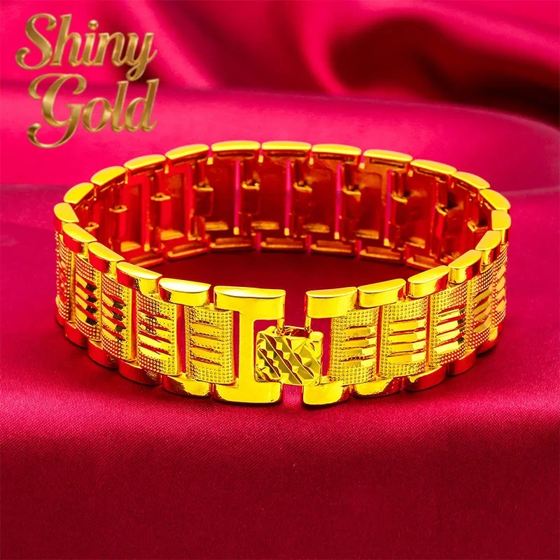 

Браслет-застежка ShinyGoldWatch для мужчин, 24-каратное золото, AU999 | Двусторонние гравировки на карманных часах, вращающаяся застежка для значимого подарка.