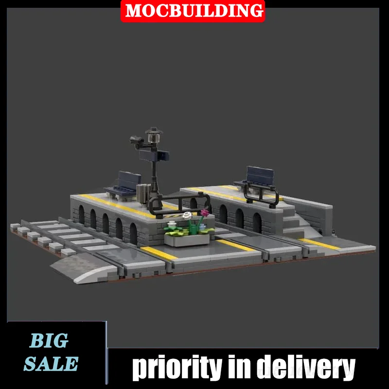 MOC City Train Station Platform Extension Module Assembly Building Block DIY Street View Collection Toy Gifts