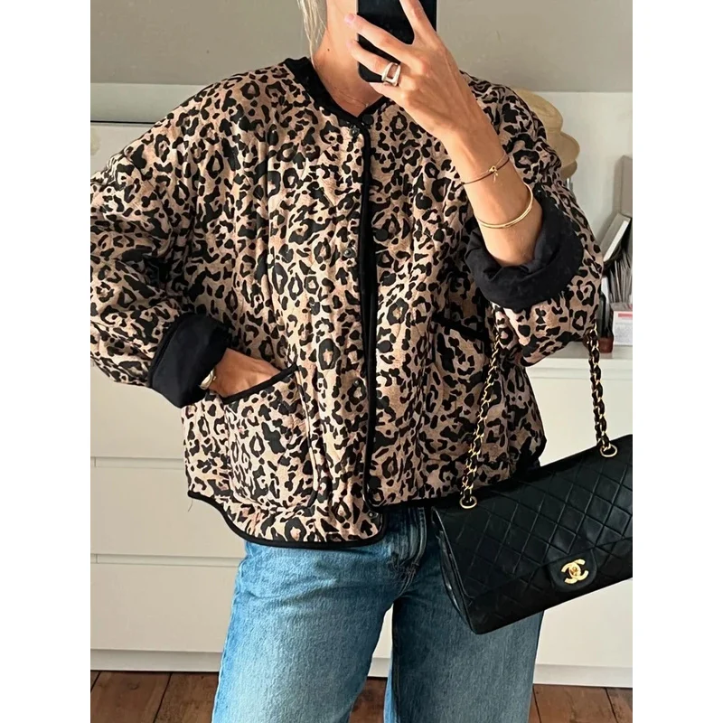 

Bonny Lightweight Padded Jackets Outerwears Women's Quilted Jacket Woman Autumn Winter Coat Female Leopard New in Coats 2024