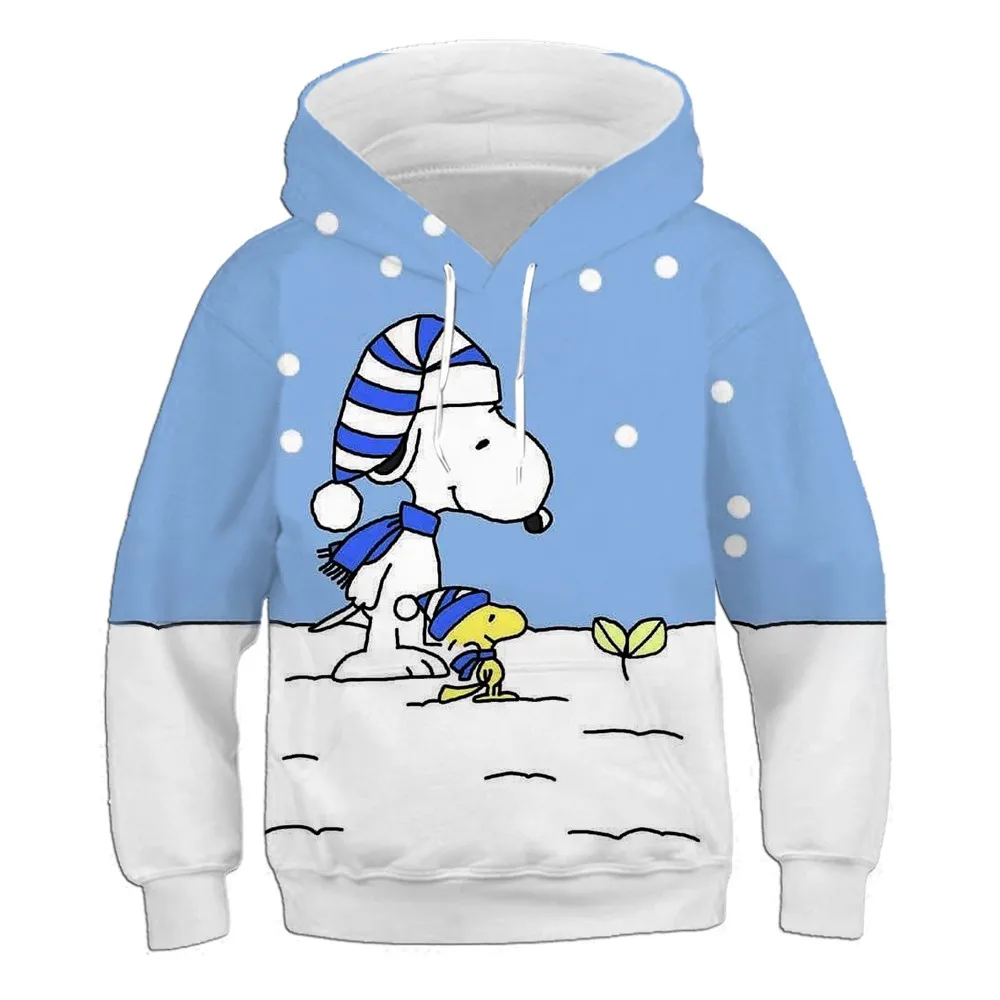 Christmas series Snoopy print round neck sweatshirt boys and girls new autumn and winter fashion casual pullover sweatshirt