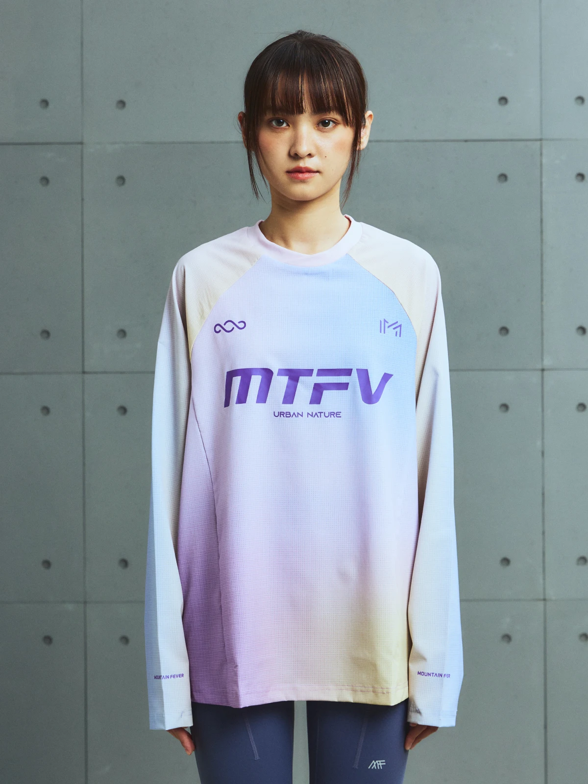 

Mountainr Aw24 adient Color Blo Qui Dry Breathable Long Sve Training Wear Polyester Fiber Stand Fit Youth Tirt