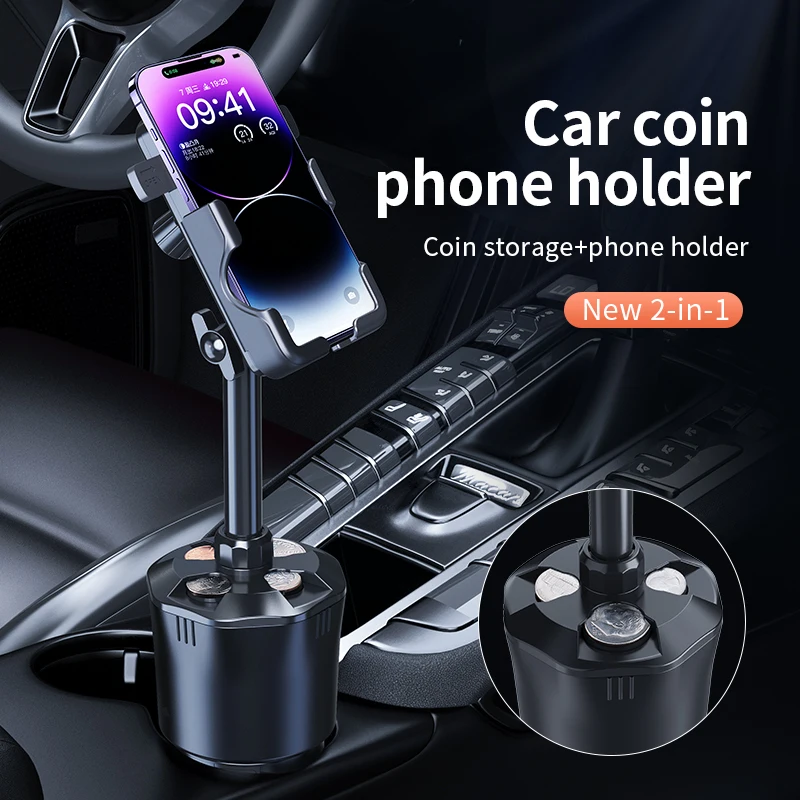 Car Telephone Stand Cup Holder Stand Drink Bottle Mount Update Version Long Universal Adjustable Support Smartphone Mobile Phone