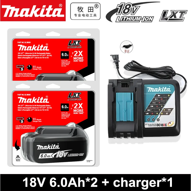 Originele 18V Makita 6000mAh vervangende lithium-ion accu voor Makita batterijen BL1840 BL1830B BL1850B BL1850 BL1860 BL1815