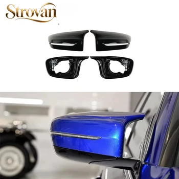STRO Car Mirror Cover for 3/5/7 Series G20/G30/G11/G12 Upgrade M Style Mirror Cover Gloss Black 2019-2023