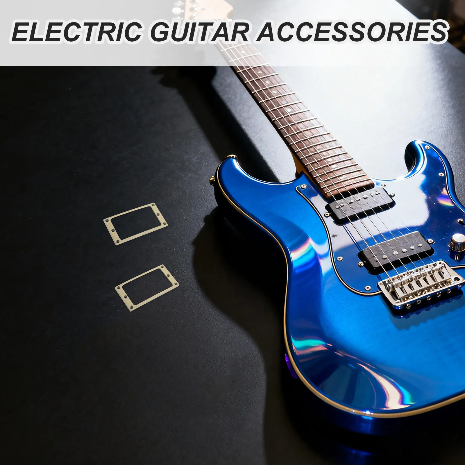 2Pcs Double Coil Pickup Frame Stable Metal Mounting Rings Pickup Covers Electic Guitar Bridge Neck Replacement Parts Accessories