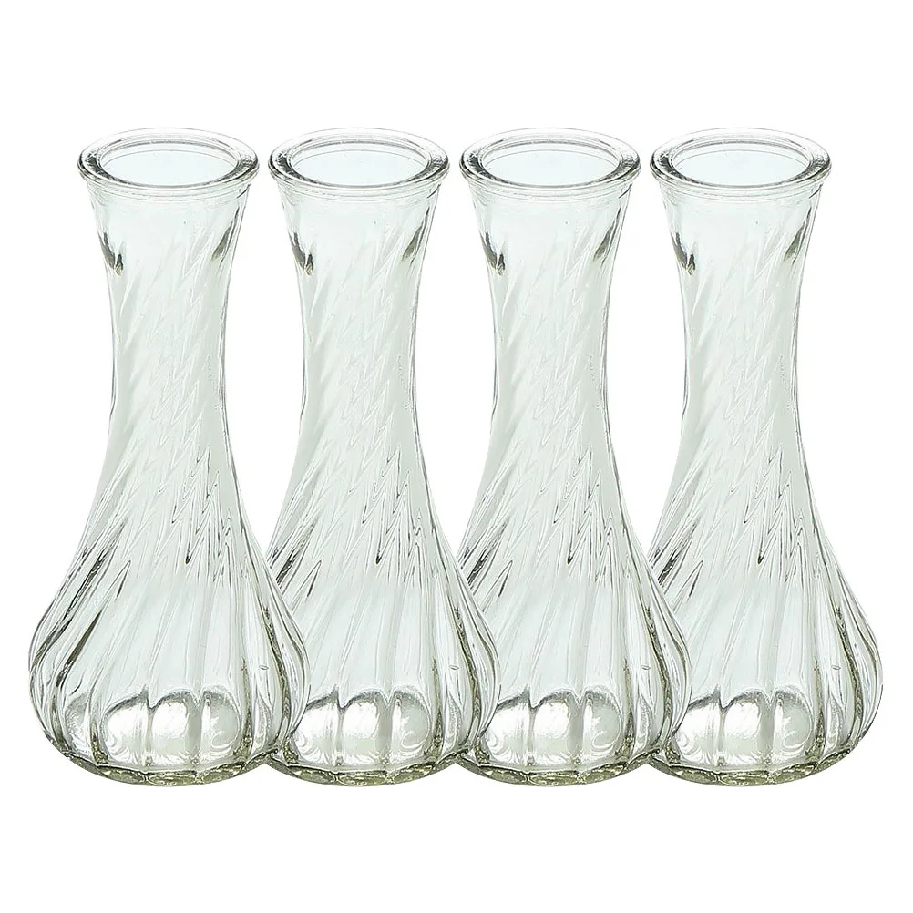 

4Pcs Transparent Glass Vase Simple Style Flower Arrangement Container Decorative Vase Ornament Table Adornment