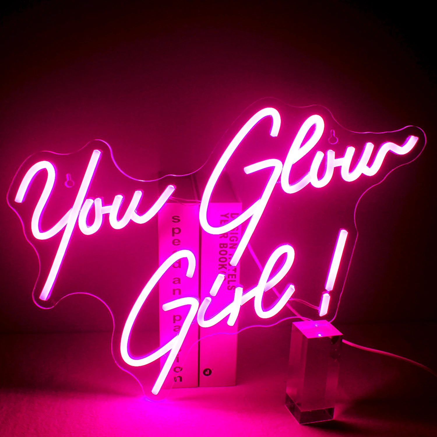 Ineonlife You Glow Girl Neon Sign Custom Led Light Wedding Engagement Ornament Birthday Party Bar Acrylic Art Wall Decorate Gift