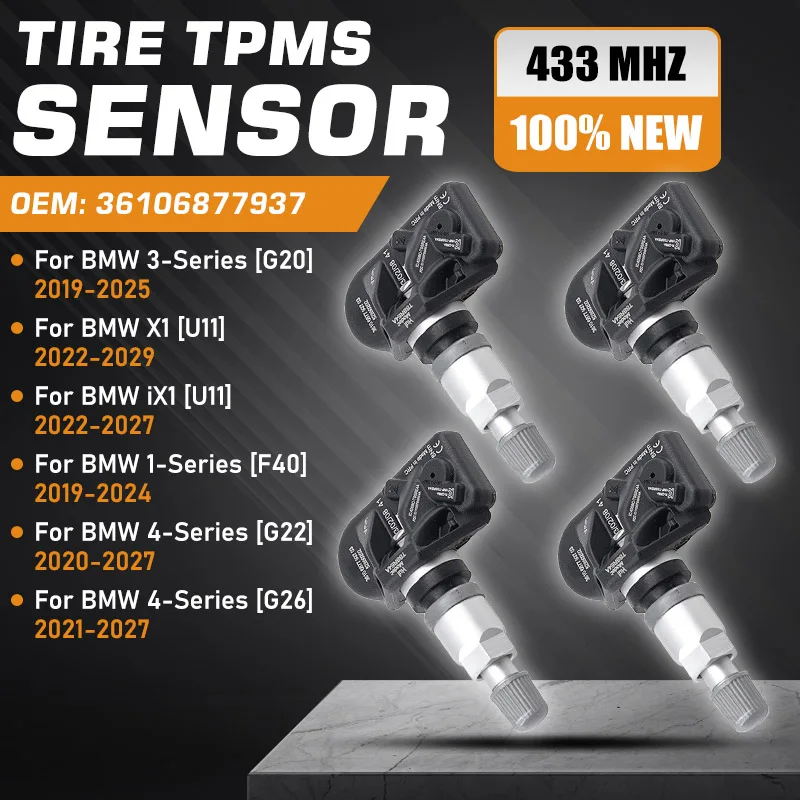 

For BMW 3 Series G20 2019-2025 TPMS BMW X1 iX1 U11 2022-2029 BMW 1 F40 2019-2024 BMW 4 G22 G26 2020-2027 Tire Pressure Sensor