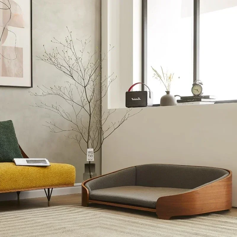 Solid wood dog bed Large dog wooden kennel Removable and washable Four Seasons Universal Pet Dog Kennel Summer