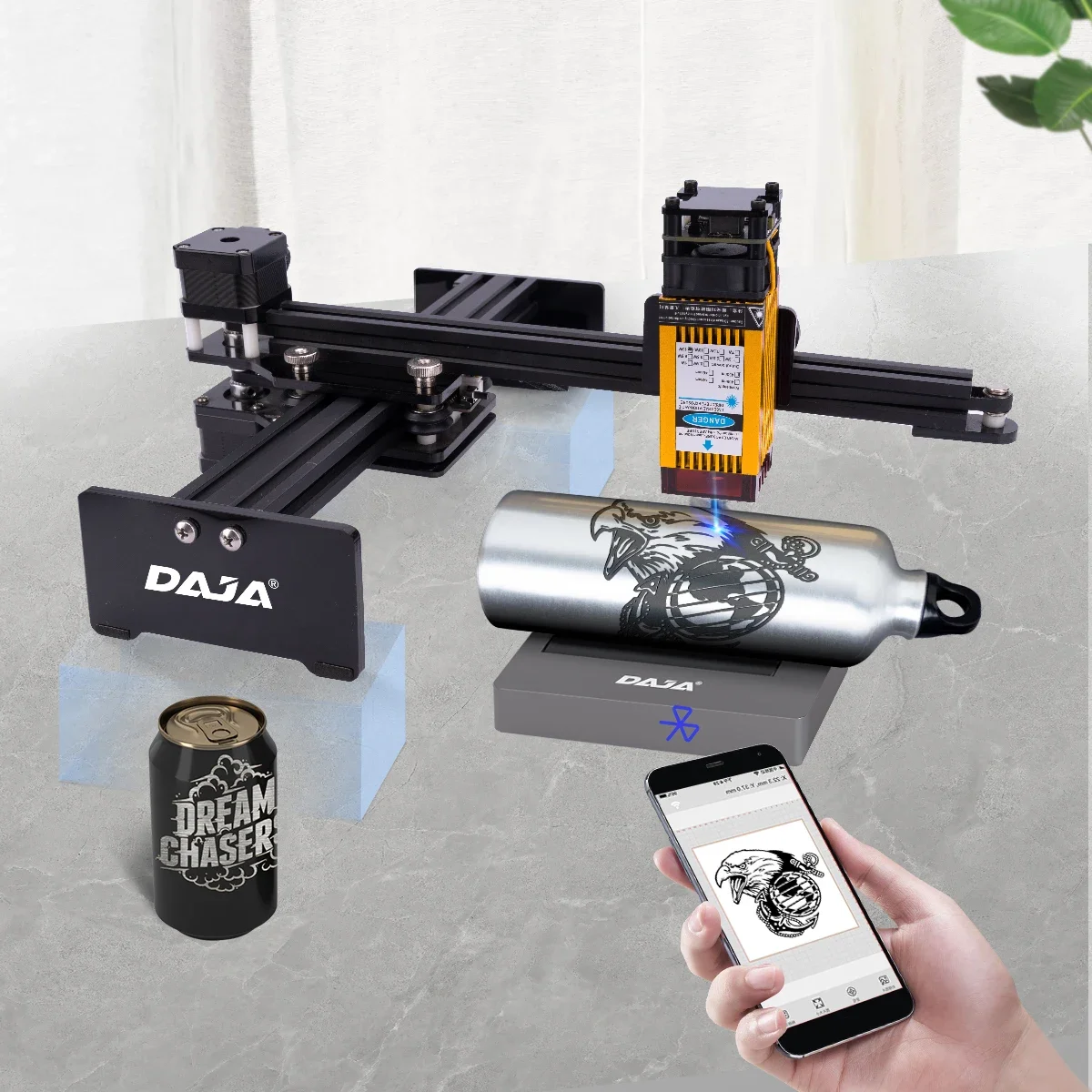 DAJA D2 Laser Engraver CNC Portable Laser Engraving Machine for engrave Stainless Steel Leather Glass Acrylic Wood Machine DIY