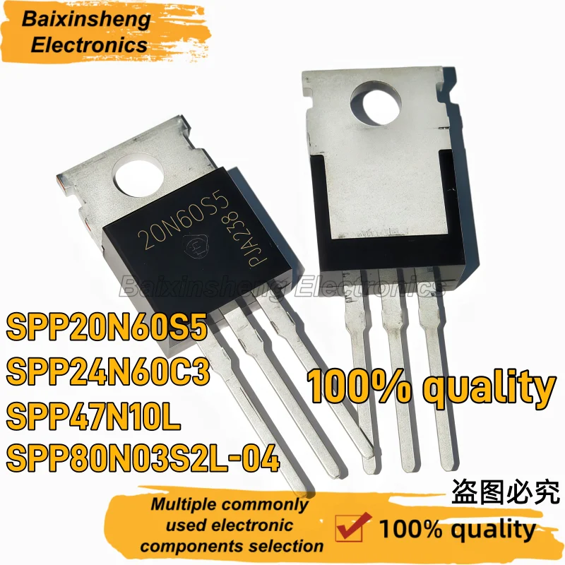10PCS 100% quality SPP20N60S5 SPP24N60C3 SPP47N10L SPP80N03S2L-04 TO-220 20N60S5 24N60C3 47N10L 2N03L04 N-channel MOSFET