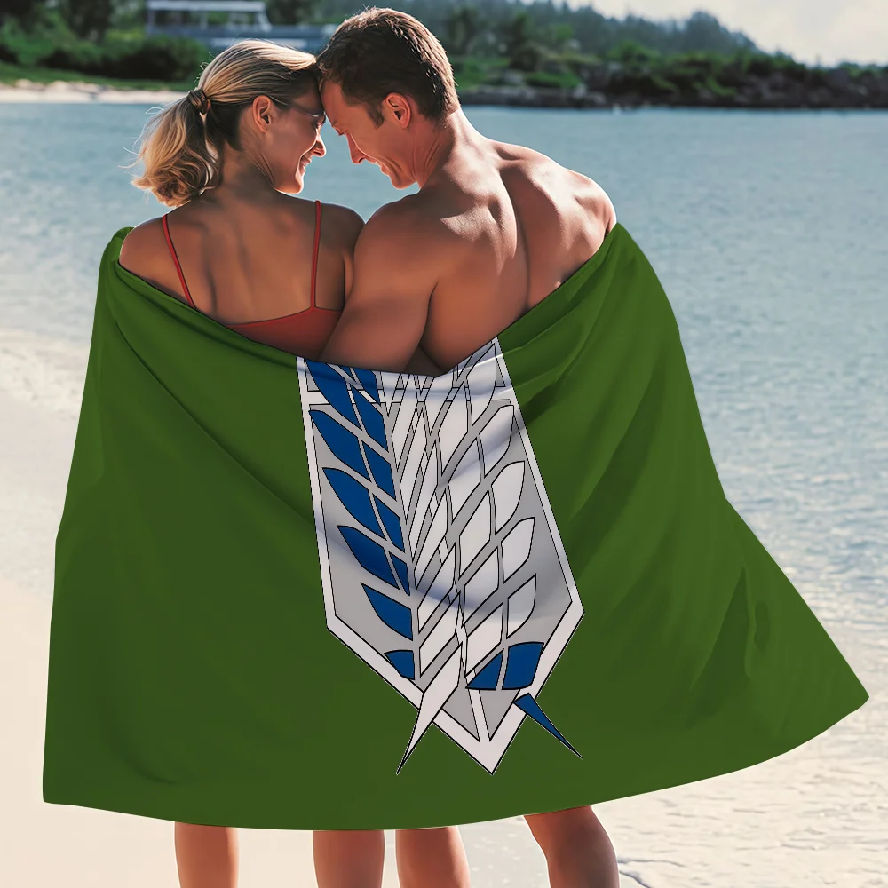 Anime A-Attack on T-Titan Towel Quick Drying Beach Towels Are Suitable For Swimming Pools Camping Yoga And The Gym