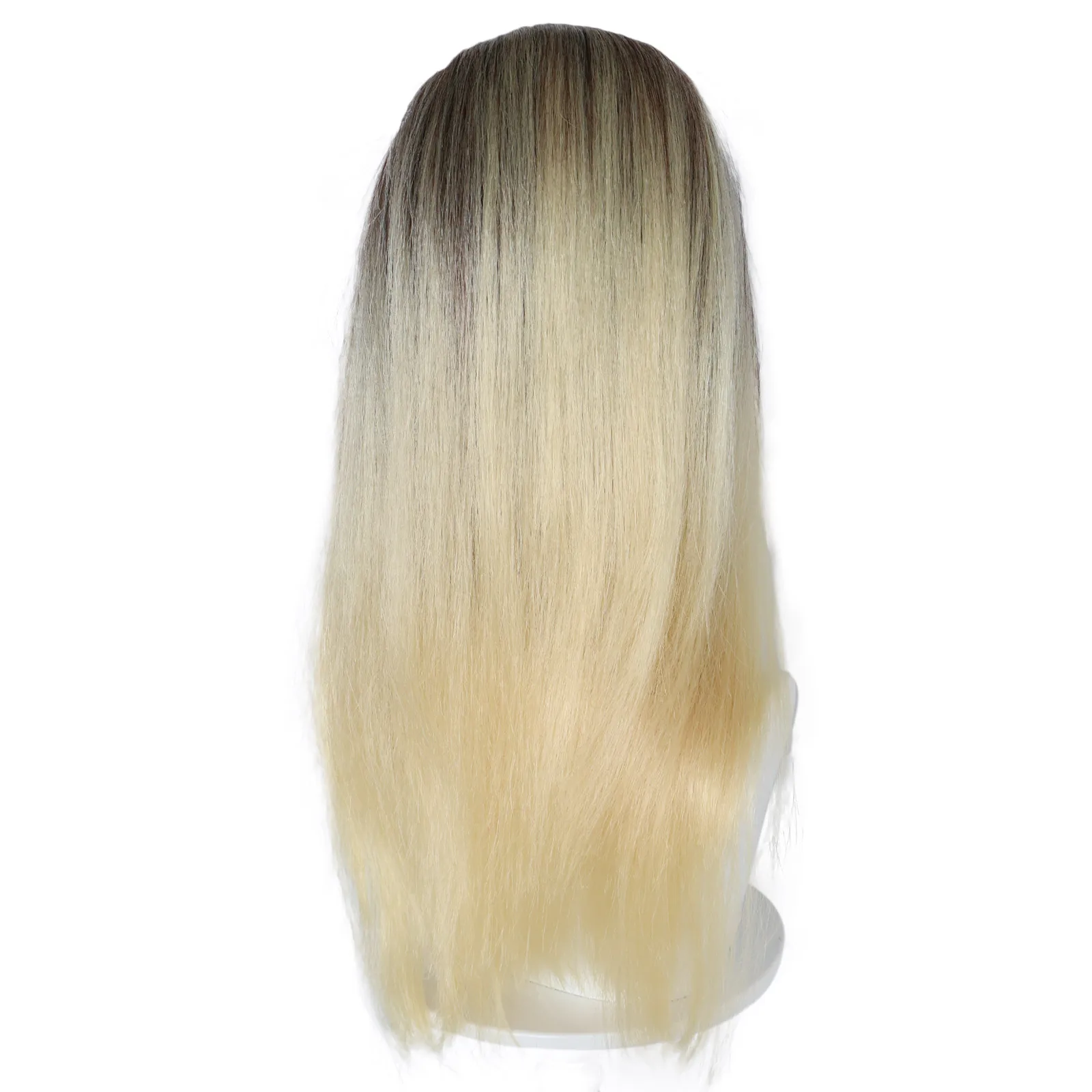 Brown to Blonde Ombre Long Straight Wig, Cosplay Hairpiece, Synthetic Long Straight Wig for Women