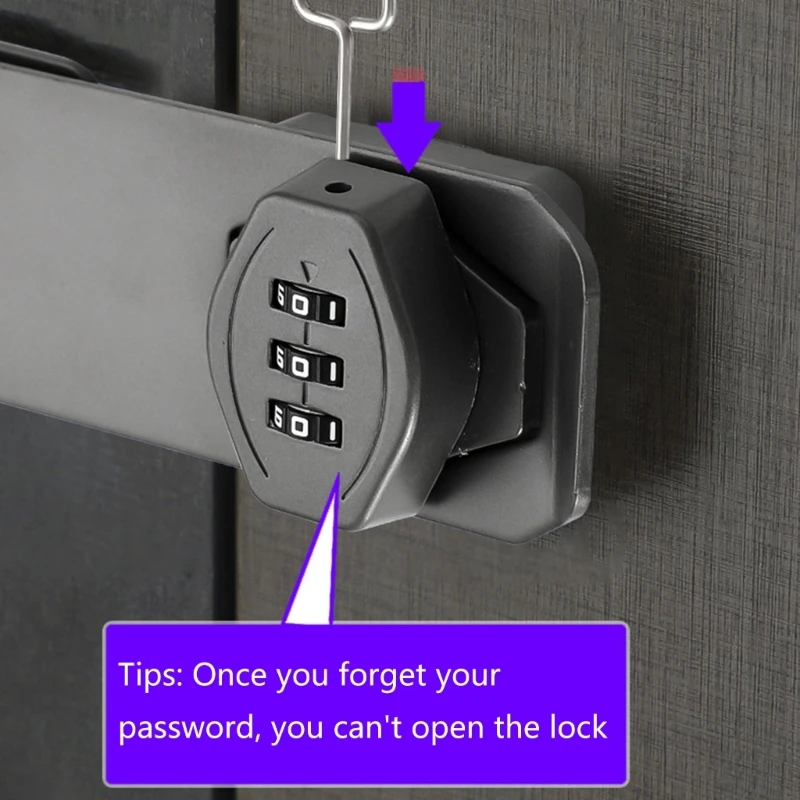 M6CF Drawer Code Lock 3Digit Combination Cabinet Hasp Lock Lockers Keyless Lock Privacy Password Lock for Office Home