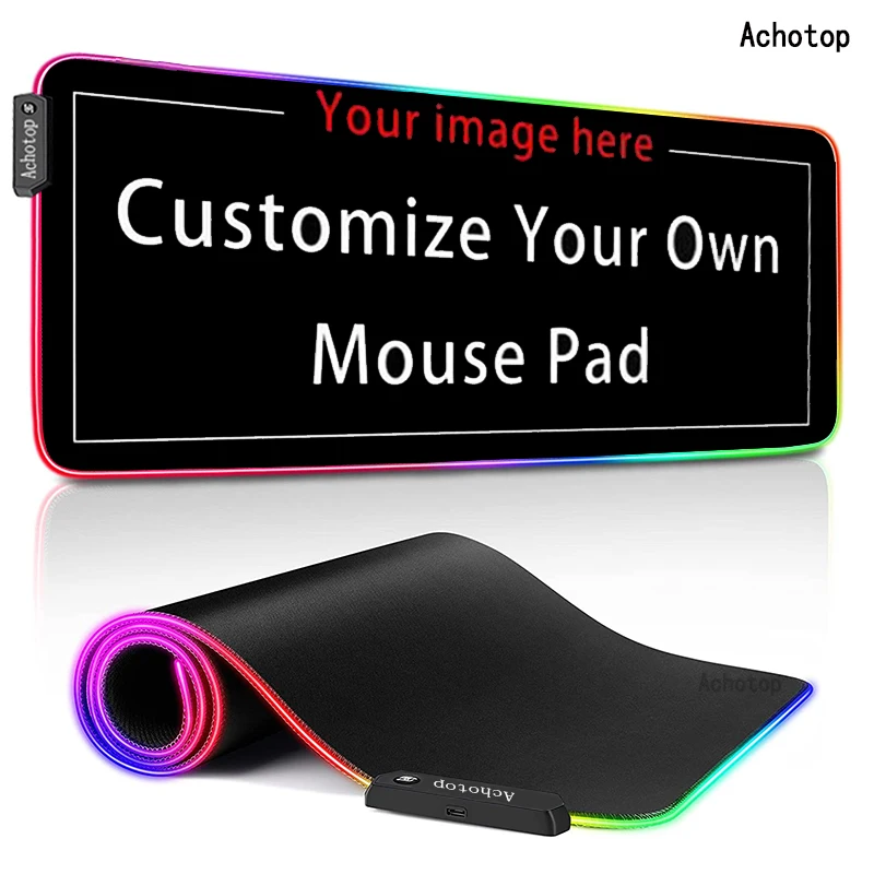 

DIY RGB Mousepads HD Print Gamer Large LED Light Mouse Pad Gaming Mat PC Accessories Keyboard Mouse Mats Home XXL Desk Mat