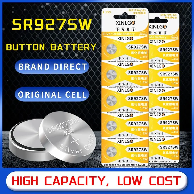 Original SR927SW 395 1.55V Silver Oxide Button Cell Watch Battery for Casio Wristwatch Quartz Watch Replacement LR927 AG7 399