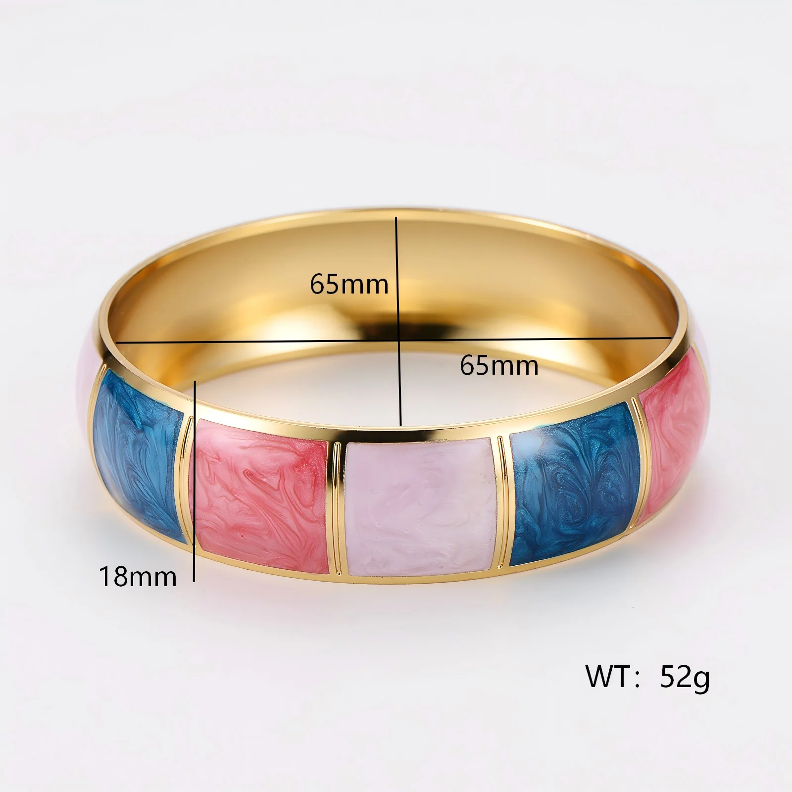 Colorful Stainless Steel Bracelet Wide Format Titanium Steel Bracelet for Women Geometric Design Jewelry Chain Party Gifts