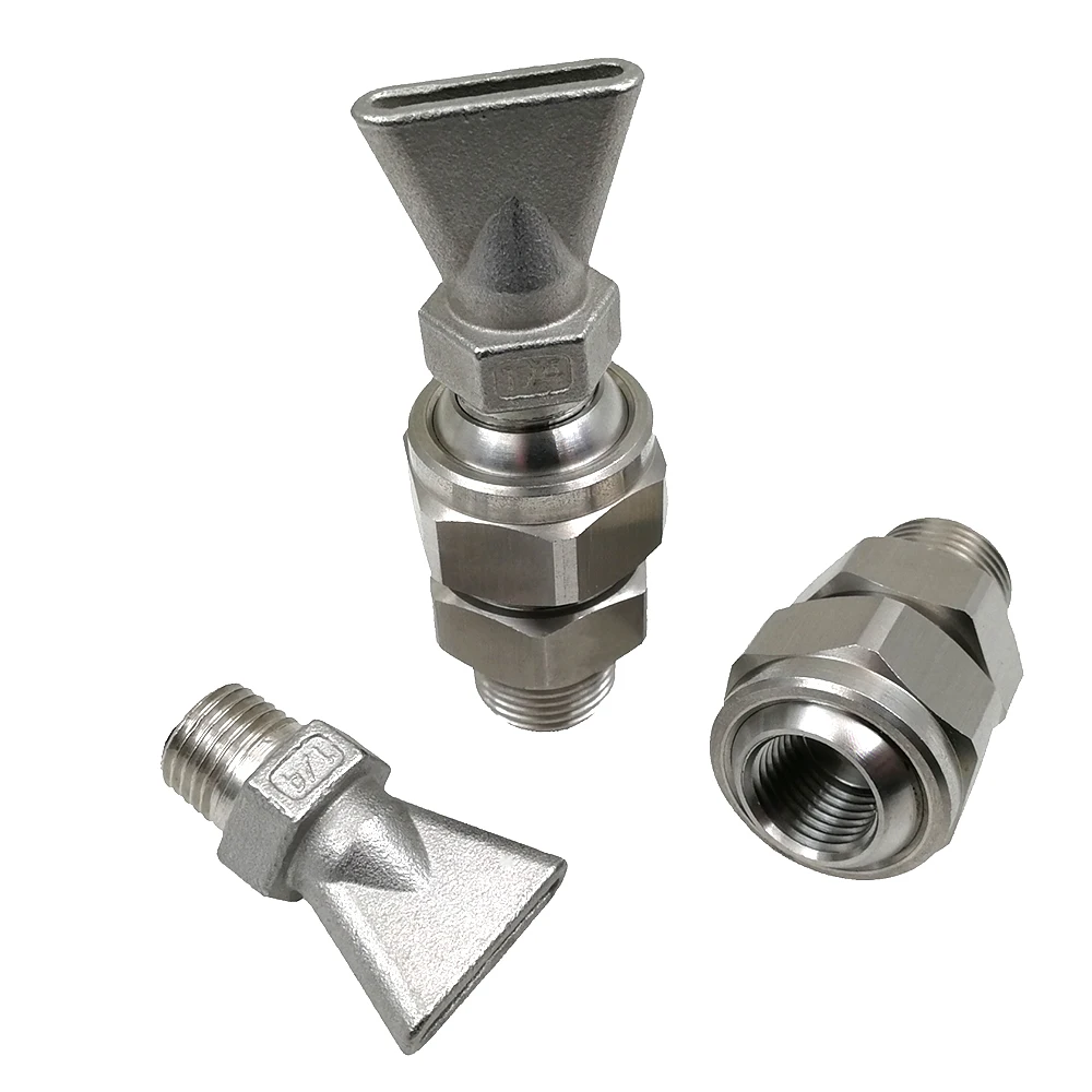 Stainless Steel Air Knife Nozzle with 1/4" 155 Adjustable Ball Joint, Universal Quick Connect Air Blower Sprayer