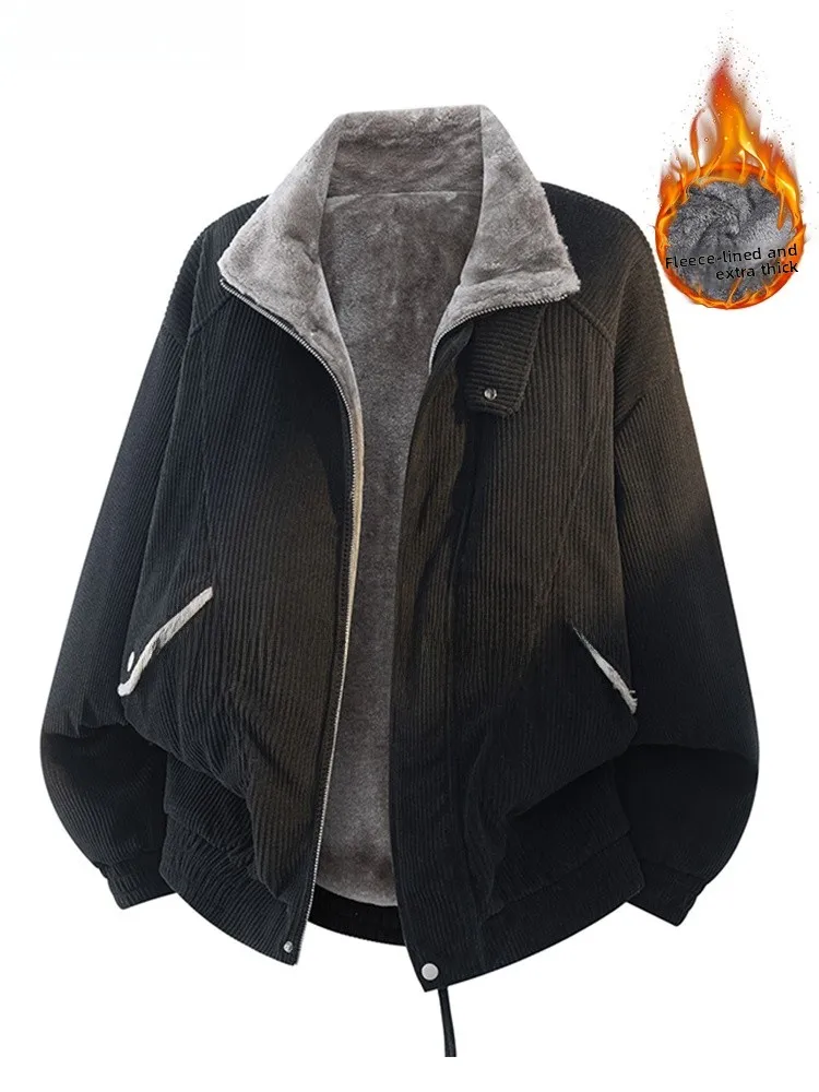 

Мужская вельветовая хлопковая куртка на молнии, теплая, модная, осенне-зимняя, больших размеров, повседневная, с длинными рукавами