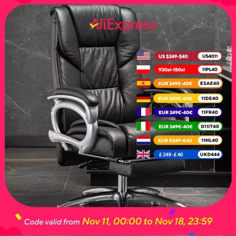 

Footrest Luxury Office Chair Elegant Black High Designer Relaxing Gaming Chairs Ergonomic Design Poltrona Office Furniture