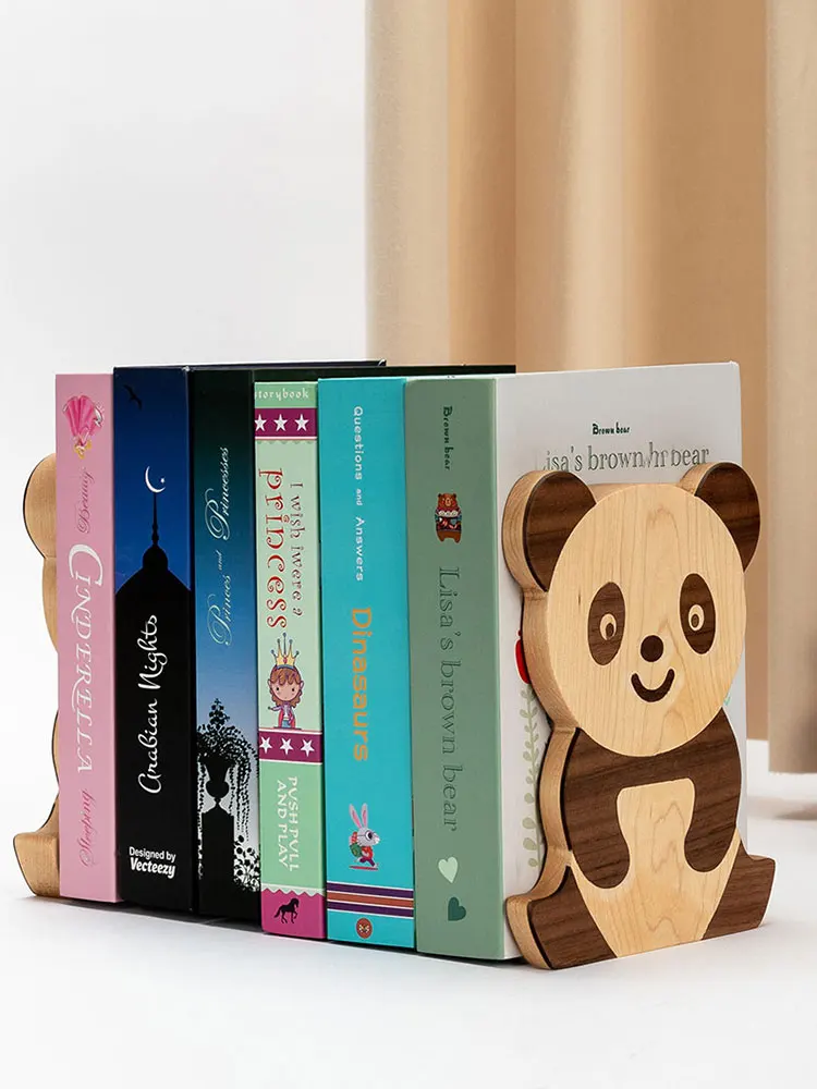 Amgoth walnut bookends para livros pesados, livro de madeira termina para prateleiras, não-skid bookends para mesa de escritório em casa