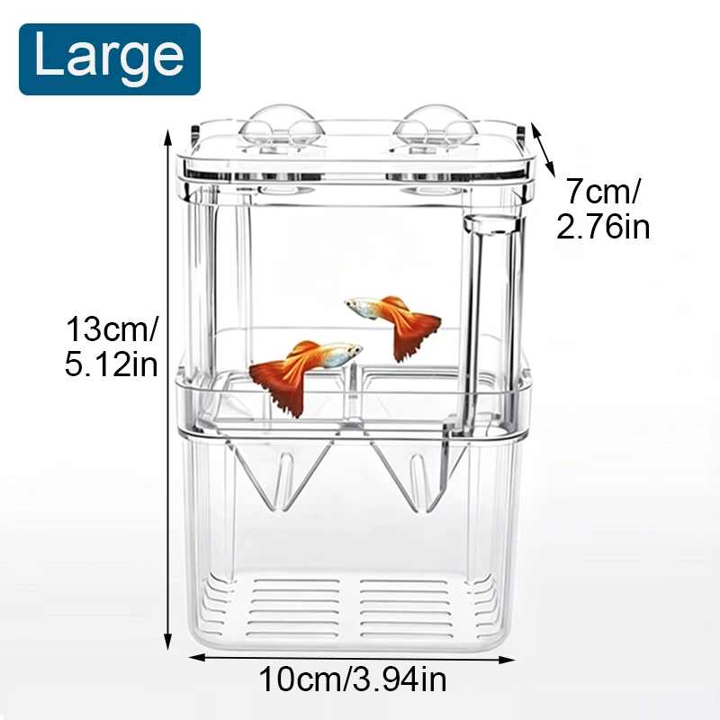 Hochtransparente Acryl-Fischzuchtbox Aquarium-Zuchtbehälter für Kleine Fische Betta-Brutkasten mit Saugnapf – Detail 3