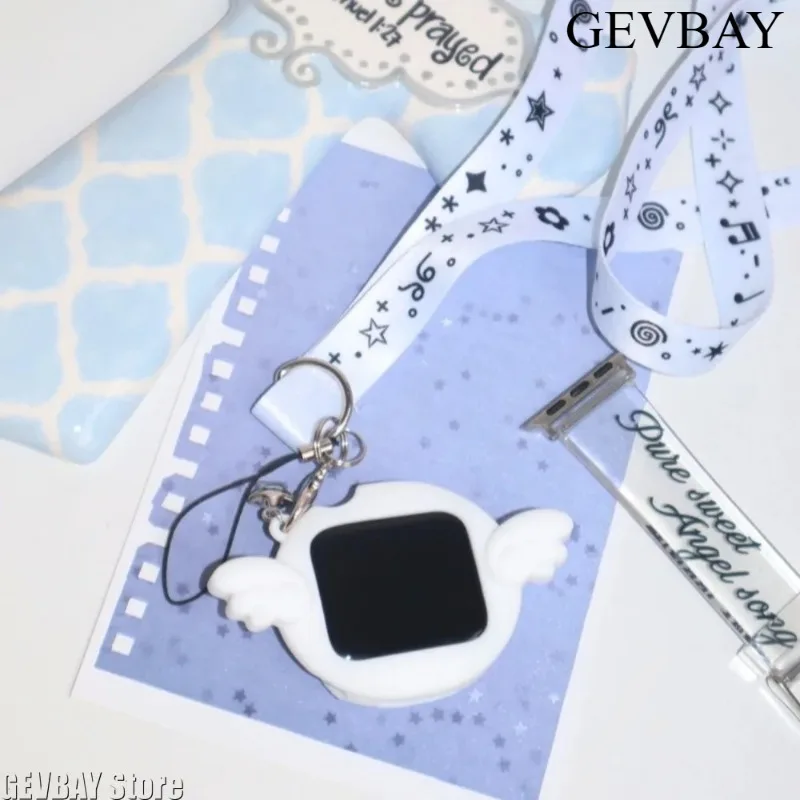 Kawaii White Angel Wings Silicone Case, Full Wrap Shockproof Anti-Scratch Protective Cover for Tamagotchi Electronic Pet