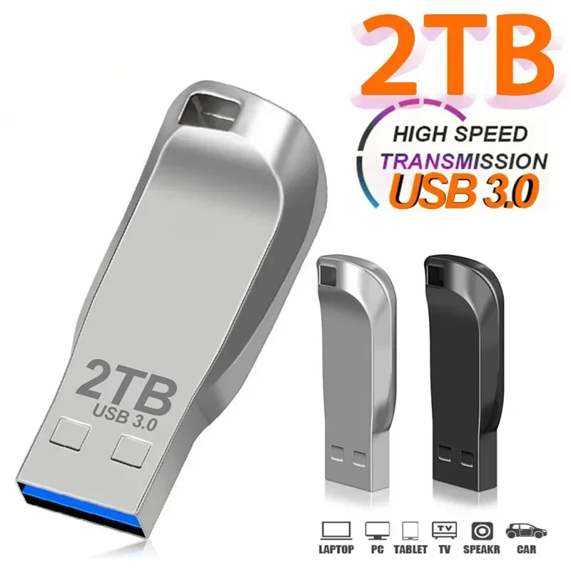 2TB Flash Drive USB 3.0 Mini High Speed Metal Pendrive 512GB 1TB Large Capacity Waterproof Memory Stick U Disk For Car Phone PC